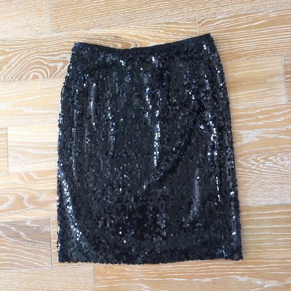 Calvin Klien Black Sequin Pencil Skirt 4 NWOT - Picture 1 of 3